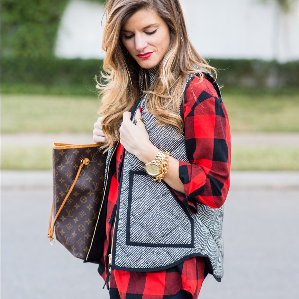 J. Crew Herringbone Puffer Vest